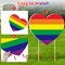16 Pieces Gay Pride Yard Signs Rainbow Gay Heart Lawn Signs with 32 Pieces Stakes Plastic Waterproof Outdoor Gay Yard Signs for LGBTQ Rainbow Party Yard Decorations
